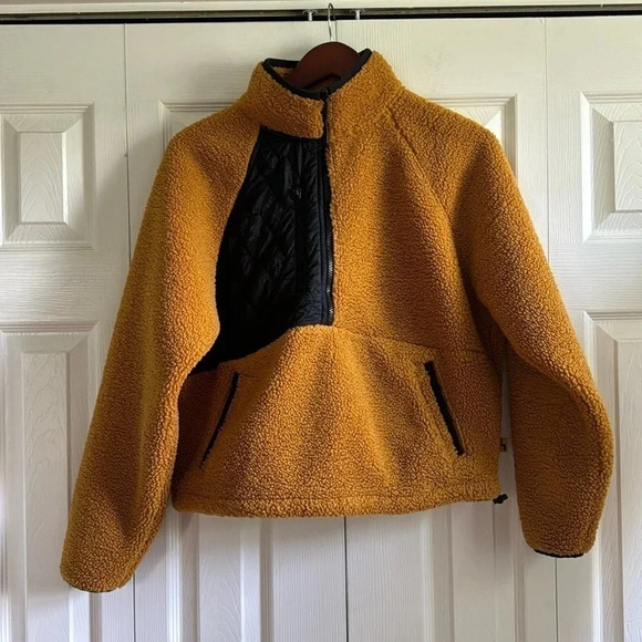 Joy Lab. Amber Yellow Medium Sherpa Fleece Pullover Jacket - Picture 1 of 7
